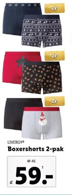 Lidl LIVERGY Boxershorts 2-pak tilbud