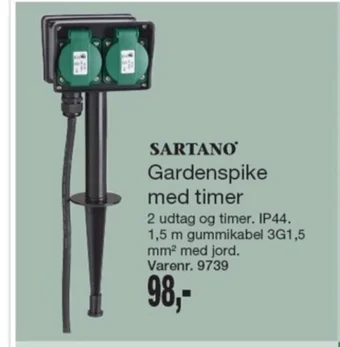 Harald Nyborg SARTANO Gardenspike med timer tilbud