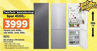 Power 186 cm køle-/fryseksab tilbud