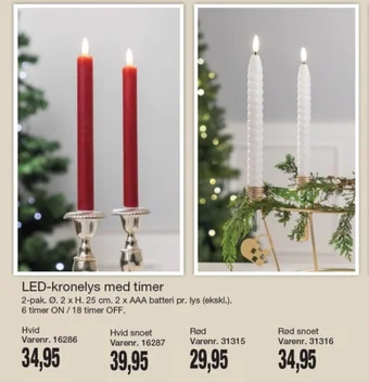 Harald Nyborg LED-kronelys med timer tilbud