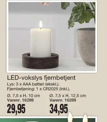 Harald Nyborg LED-vokslys fjernbetjent tilbud