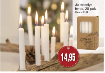 Harald Nyborg Juletræslys hvide. 20-pak. tilbud