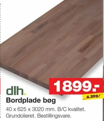 Bauhaus dlh. Bordplade bøg tilbud