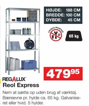 Bauhaus REGALUX® Reol Express tilbud
