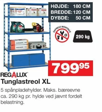 Bauhaus REGALUX Tunglastreol XL tilbud