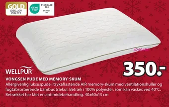JYSK VONGSEN PUDE MED MEMORY-SKUM tilbud