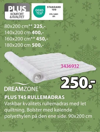 JYSK PLUS T45 RULLEMADRAS tilbud