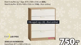 JYSK JENSLEV KOMMODE tilbud