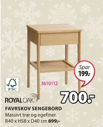 JYSK FAVRSKOV SENGEBORD tilbud