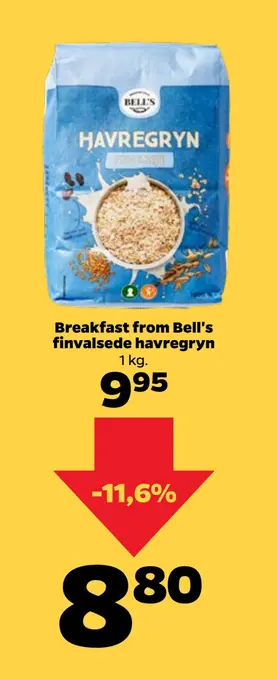 Breakfast from bell's finvalsede havregryn