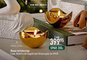 Imerco Bloom fyrfadsstage tilbud