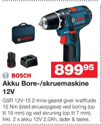 Bauhaus Blå bore- og skruemaskine tilbud