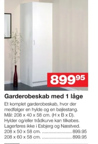 Bauhaus Ukendt garderobeskab tilbud