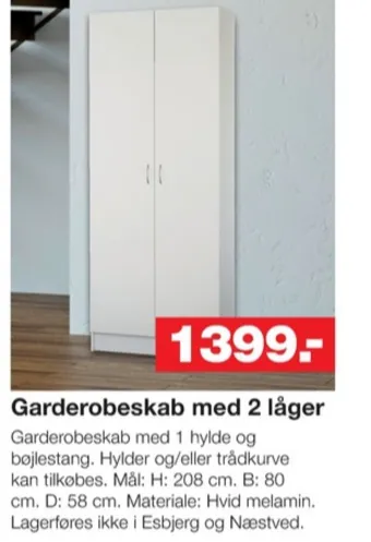 Bauhaus Ukendt garderobeskab tilbud