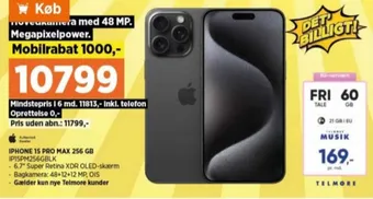 Power Iphone 15 pro max mobiltelefon tilbud