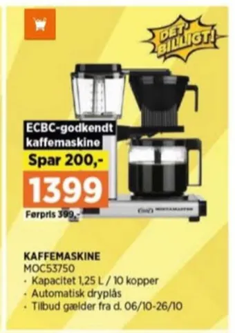 Power Moccamaster kaffemaskine tilbud