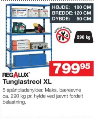 Bauhaus Regalux reol tilbud