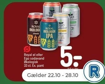 Netto Royal øl eller ego sodavand tilbud
