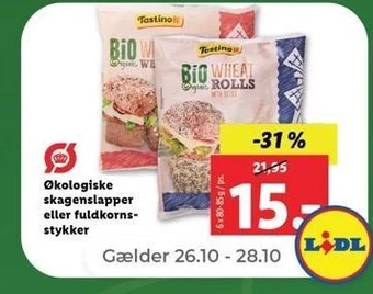 Netto Økologiske skagenslapper el. fuldkornsstykker tilbud