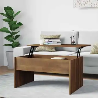 Bolig Center Sofabord 80x50,5x41,5 cm konstrueret træ brun egetræsfarve tilbud