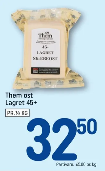 Them ost skæreost lagret 45+