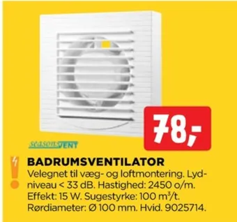 jem & fix Seasonsvent ventilator tilbud