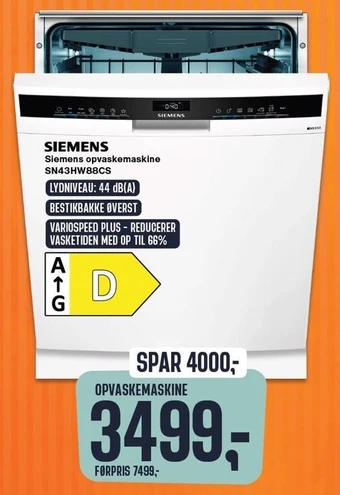 Skousen Siemens opvaskemaskine tilbud