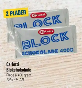 Otto Duborg Carletti Blokchokolade tilbud