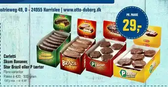 Otto Duborg Carletti Skum Bananer, Stor Brazil eller P tærter tilbud