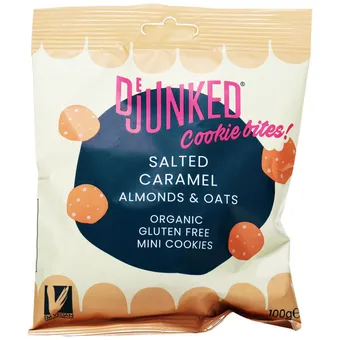 Dejunked | cookie bites salted caramel glutenfrie økologiske | brød, kiks & kager > boller, kiks & kager