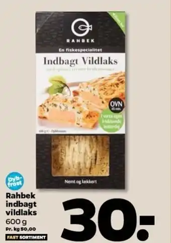 Netto Rahbek Indbagt Vildlaks 600 g tilbud