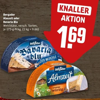 REWE DE Bergader Almzeit oder Bavaria Blu tilbud
