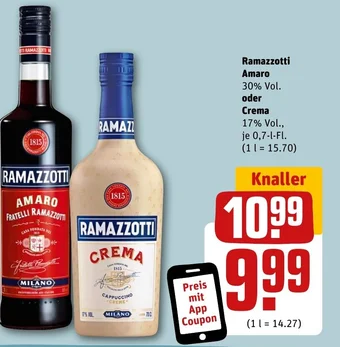 REWE DE Ramazzotti Amaro oder Crema tilbud