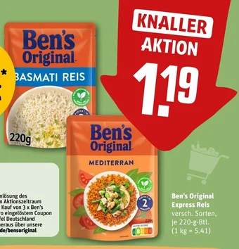 REWE DE Ben's Original Express Reis tilbud