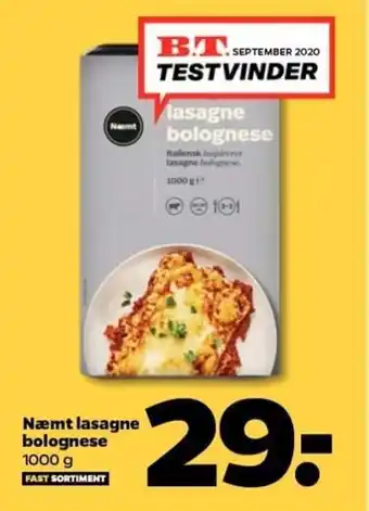 Netto Næmt Lasagne Bolognese 1000 g tilbud