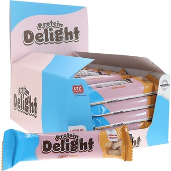 Leader | proteinbar delight toffee fudge 18-pak | træning & vægt > protein produkter