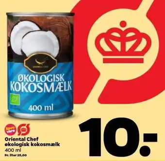 Netto Oriental Chef Økologisk Kokosmælk 400 ml tilbud