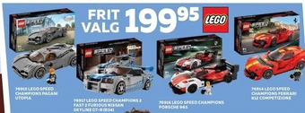 Legekæden Lego speed champions pagani utopia, 2 fast 2 furious nissan skyline, champions porsche eller champions ferrari 812 competizio tilbud