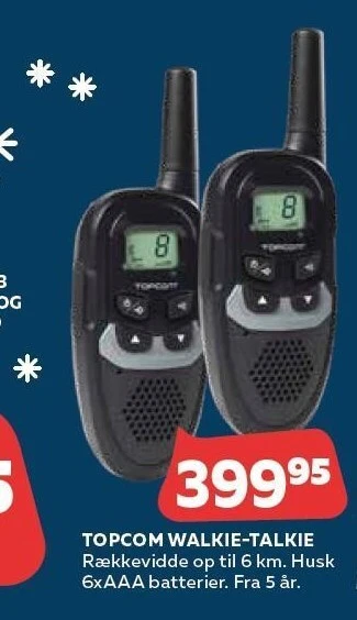 Legekæden Topcom walkie-talkie tilbud