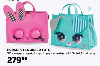 Legekæden Purse pets quilted tote tilbud
