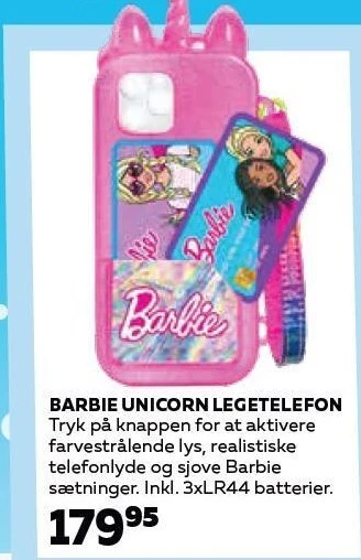 Legekæden Barbie unicorn legetelefon tilbud