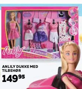 Legekæden Anlily dukke med tilbehør tilbud