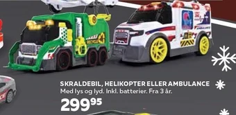 Legekæden Skraldebil, helikopter eller ambulance tilbud