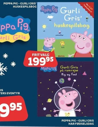 Legekæden Peppa pig - gurli gris' huskespilsbog eller gurli gris har fødselsdag tilbud
