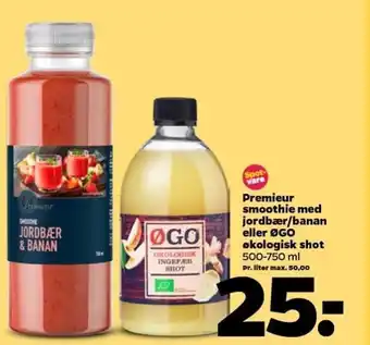 Netto Premieur Smoothie Med Jordbær/Banan 500-750 ml tilbud