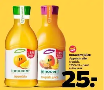 Netto Innocent Juice Appelsin eller Tropisk 1350 ml tilbud