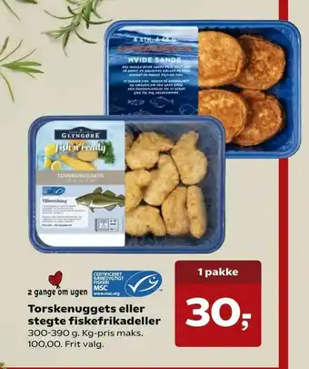 Torskenuggets eller stegte fiskefrikadeller