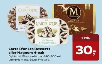 Dagli'Brugsen Carte D'or Les Desserts eller Magnum 4-pak tilbud