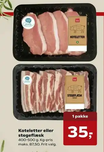 Dagli'Brugsen Koteletter eller stegeflæsk tilbud