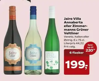 Kvickly Jairo Villa Annaberta eller Zimmermanns Grüner Veltliner tilbud